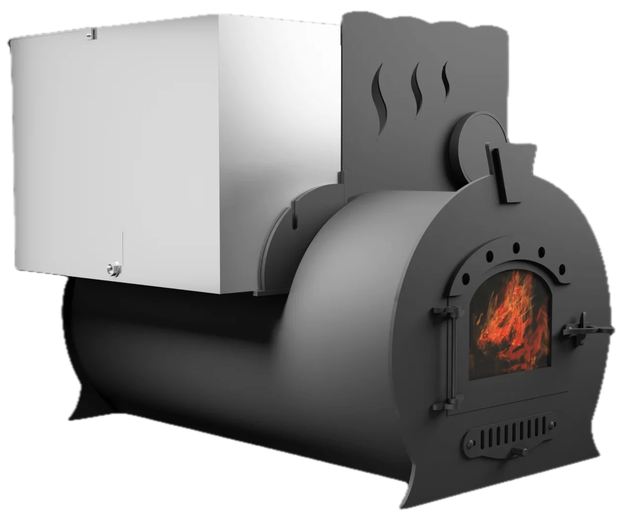 Печь Горыныч 2, каменка с правой стороны, малая дверь со стеклом фото в Уфе