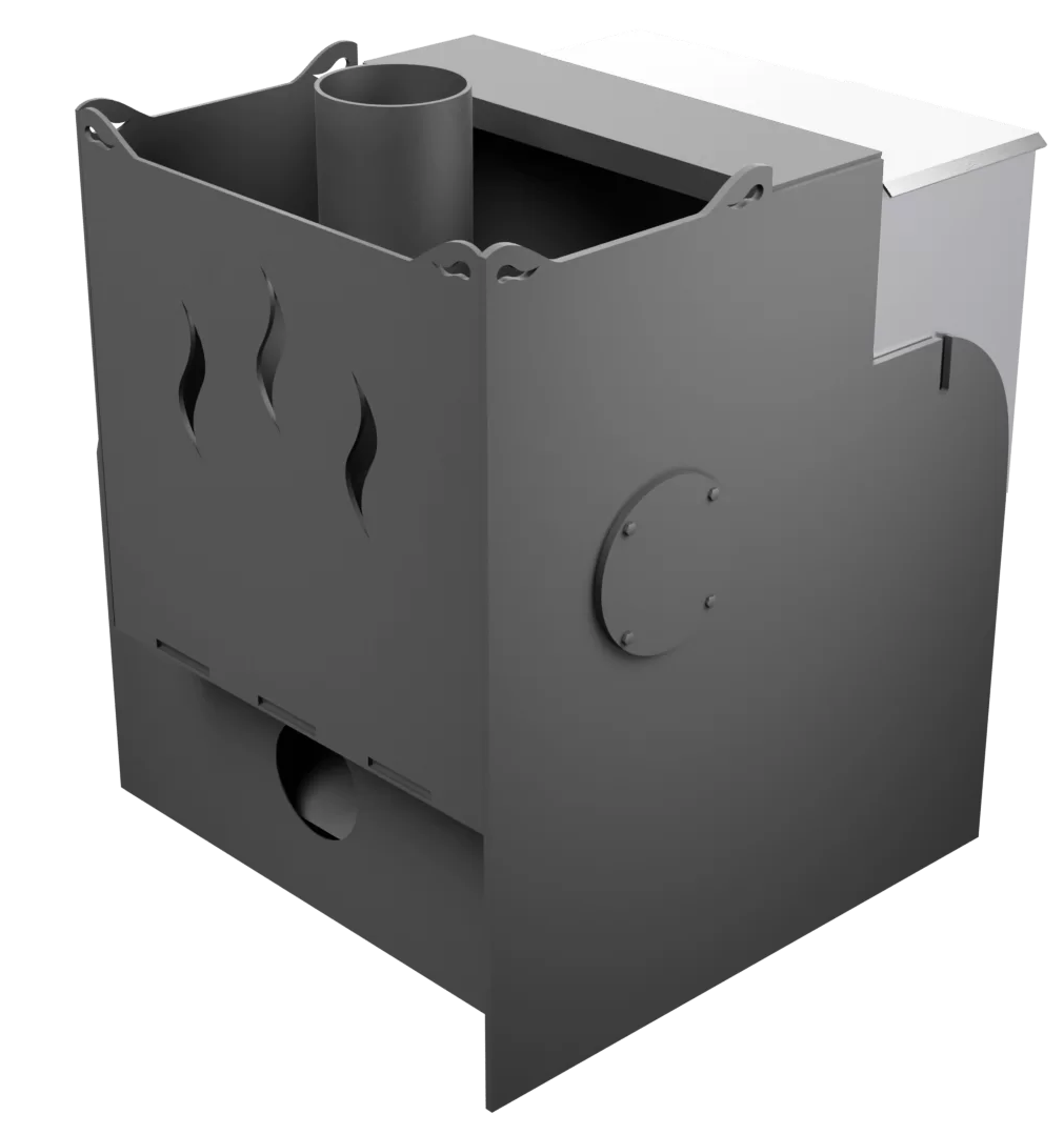 Печь Горыныч Мини, каменка с правой стороны, система воздушного отопления фото в Уфе