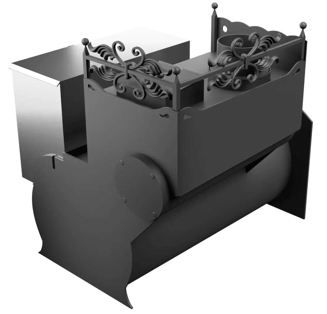Печь Горыныч 3, каменка закрытая с левой стороны, большая дверь со стеклом фото в Уфе