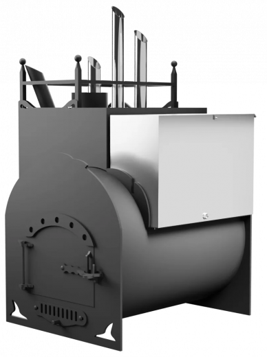 Печь Горыныч Мини, каменка закрытая с парогенератором с левой стороны фото в Уфе